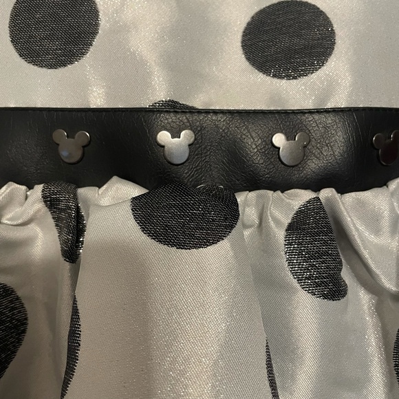 Disney Minnie Mouse Silver Sparkle Glittery Polka Dot Dress Costume Sz 7/8 Girls - Picture 3 of 9